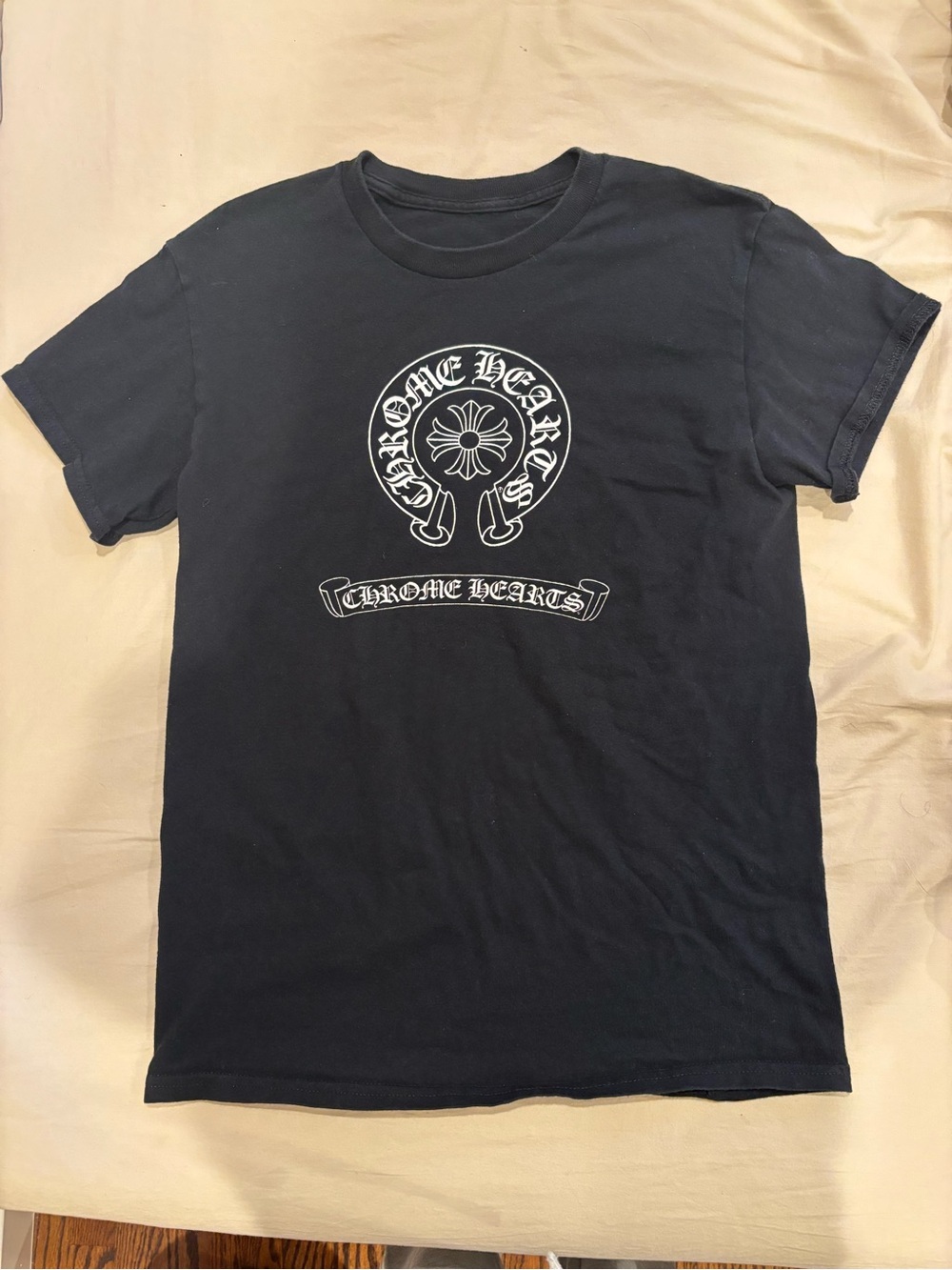 Chrome Hearts Black Tee with White Crest Graphic